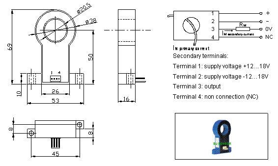 Closed-loop Hall current sensor CHB-50SE